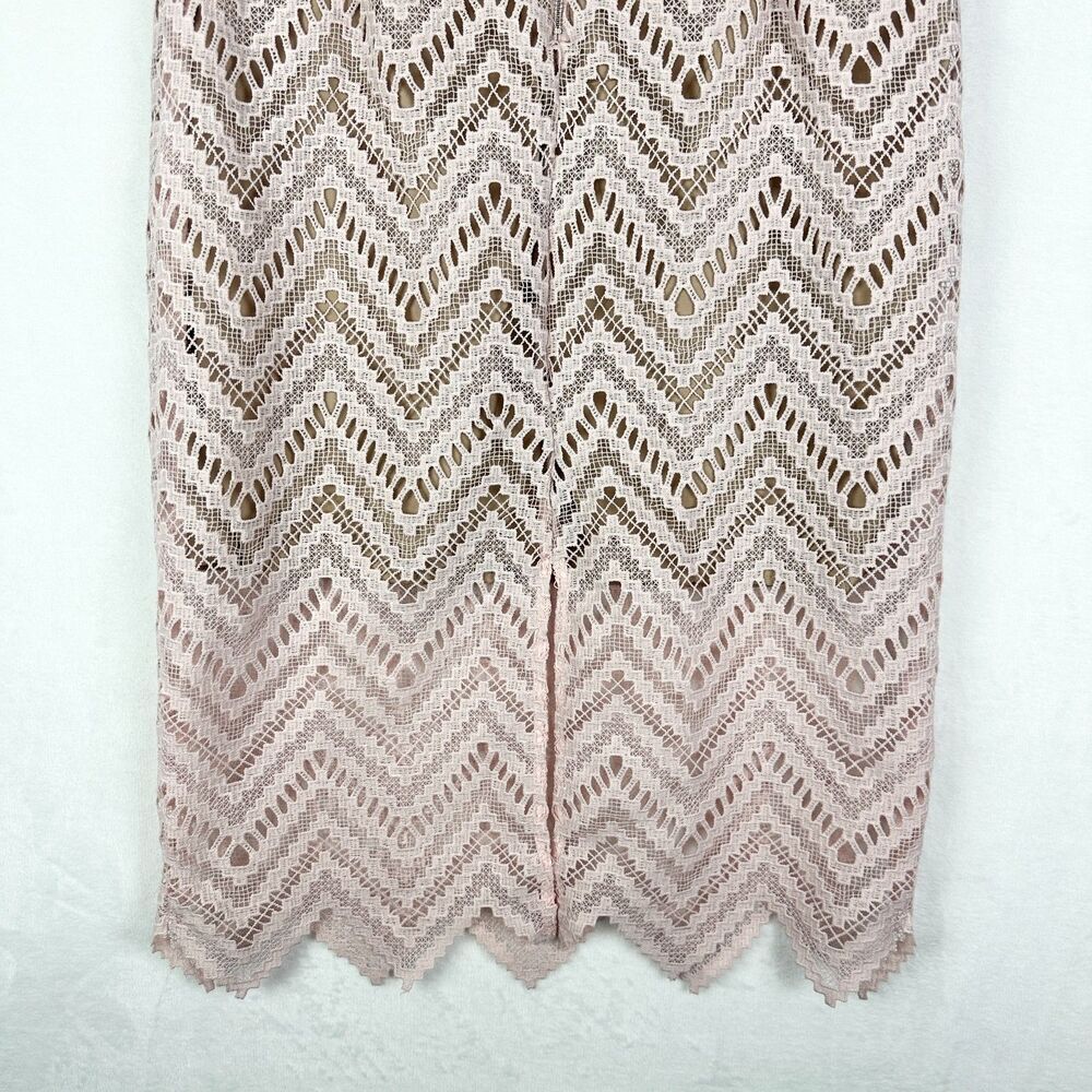 Bardot Imogen Lace Midi Dress Size 10 Pale Blush Cocktail Wedding Guest - Picture 10 of 12